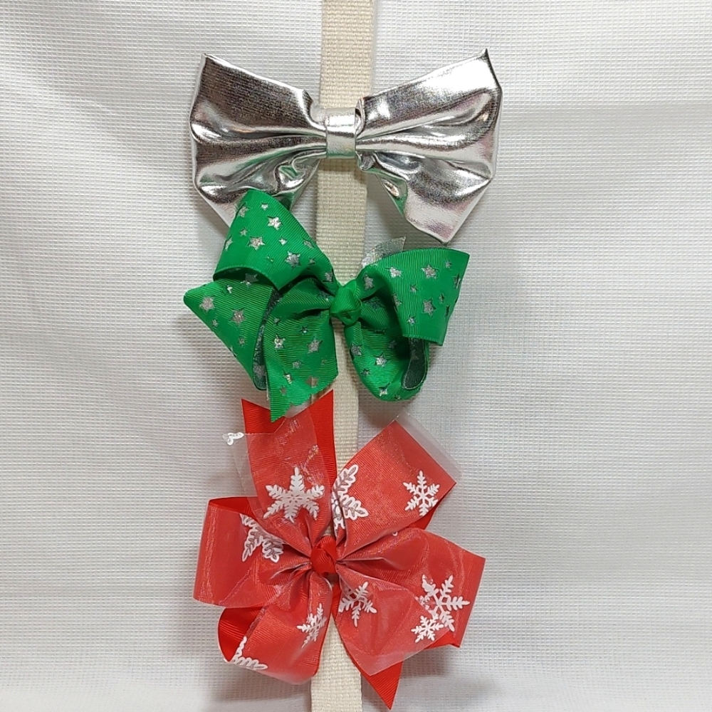 Christmas Specialty/ Grosgrain Hair Bows☆Set of 3
